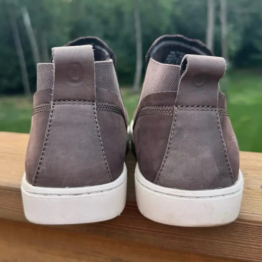 Olukai size 7.5 Pehuea Mid Dark Java Brown Nubuck Leather Casual Ankle Boots
